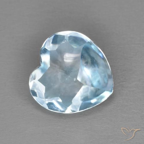 2.19ct Natural Sky Blue Topaz, Heart, Transparent