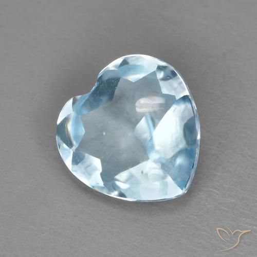 2.19 ct Blue Topaz Stone, Natural Topaz in Heart Buff-Top Shape for Sale