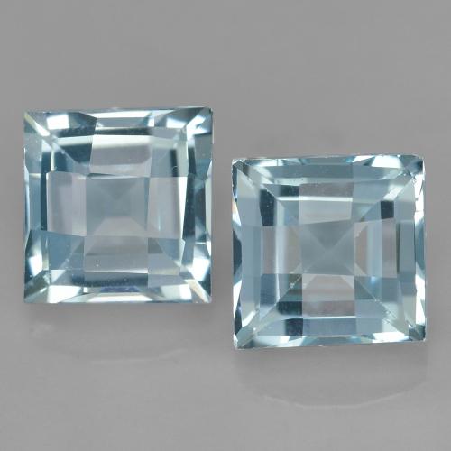 Aqua Blue Топаз Камень - 0.8ct Квадрат Шахматная (ID: 602085)