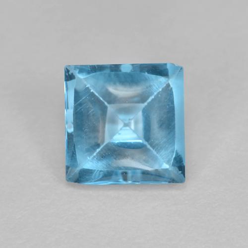 Swiss Blue Topaz Gem - 0.9ct Square Buff-Top (ID: 602417)
