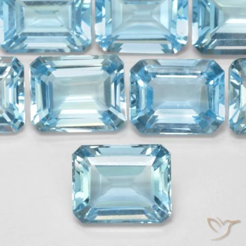 3.95ct Natural Swiss Blue Topaz, Emerald Cut, VVS-VS
