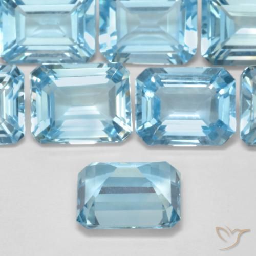 Topaz Gemstones in 10 x 8 mm (calibrated) Size for Sale, Topaz Stones in Swiss Blue Color