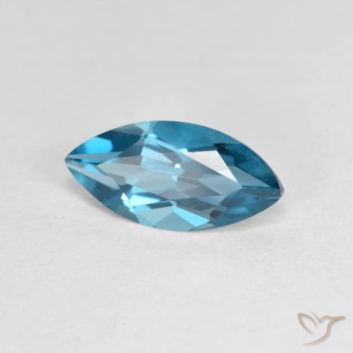 1.22 ct Blue Topaz Stone, Natural Topaz in Marquise Facet Shape for Sale