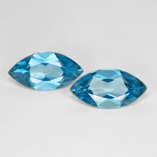 London Blue Topaz Gem - 1.9ct Marquise Facet (ID: 614360)