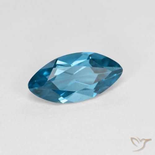 1.36 ct Blue Topaz Stone, Natural Topaz in Marquise Facet Shape for Sale