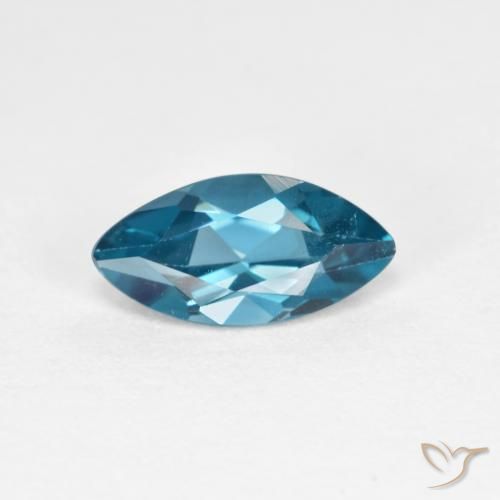 Лондон-Блю Топаз Камень - 1.4ct Фасетная Маркиза (ID: 614760)