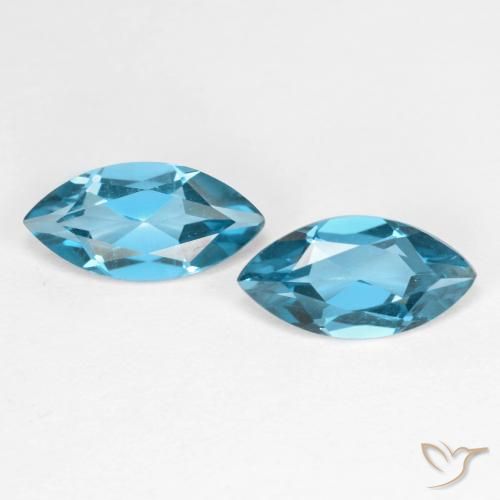 2.28 ct London Blue Topaz, 10 x 5 mm Marquise Cut From Brazil, Photo A