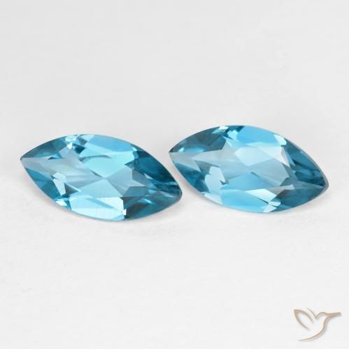2.28 ctw Blue Topaz Stones, Natural Topaz in Marquise Facet Shape for Sale