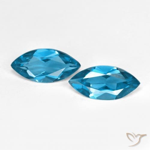 1.83 ct London Blue Topaz, 9.7 x 4.7 mm Marquise Cut From Brazil, Photo A