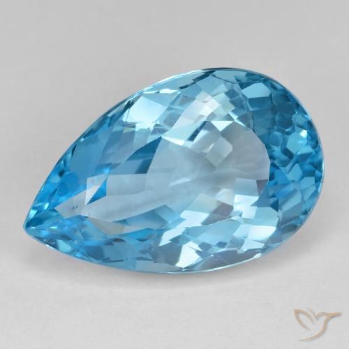 26.23ct Natural Sky Blue Topaz, Pear Shape, VVS-VS