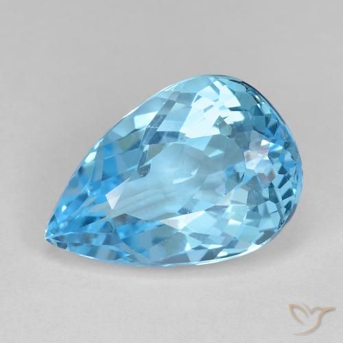 12.05ct Natural Sky Blue Topaz, Pear Shape, VVS-VS