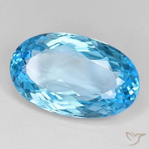 29.65 ct Blue Topaz Stone, Natural Topaz in Oval Facet Shape for Sale