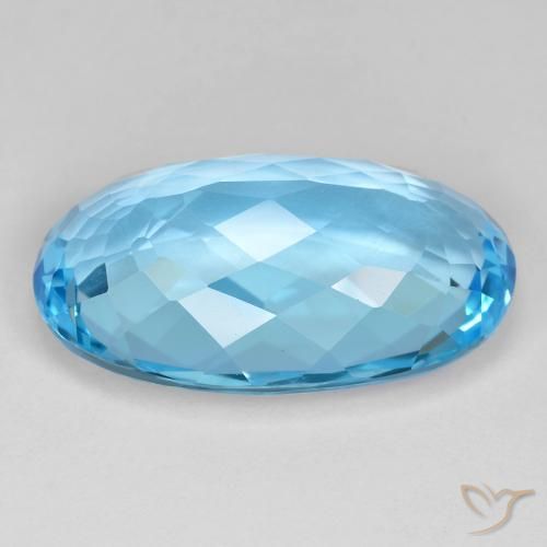 Topaz Gemstone in 24.7 x 15.1 mm Size for Sale, Topaz Stone in Sky Blue Color