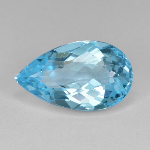 18.9 x 12.2mm Pear Facet Blue Topaz from Brazil, Weight of 12.15ct, Natural irradiated gemstone in VVS-VS Clarity, 1pc Topaz - the Color is Baby Blue, Mohs Hardness of 8 suitable for daily wear jewelry, Year of the Horse Gemstone, Photo A