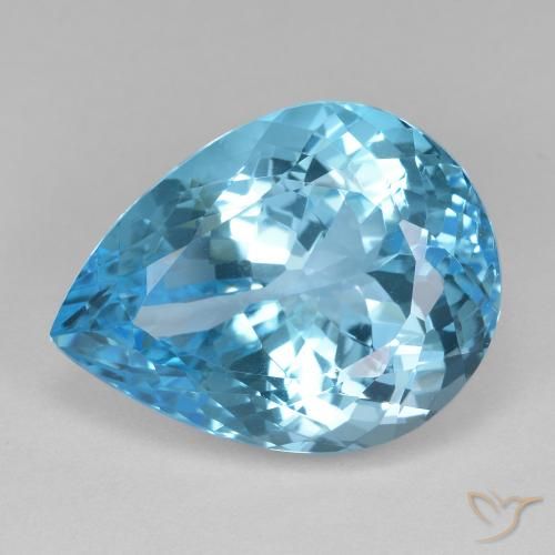 25.31ct Natural Swiss Blue Topaz, Pear Shape, VVS-VS