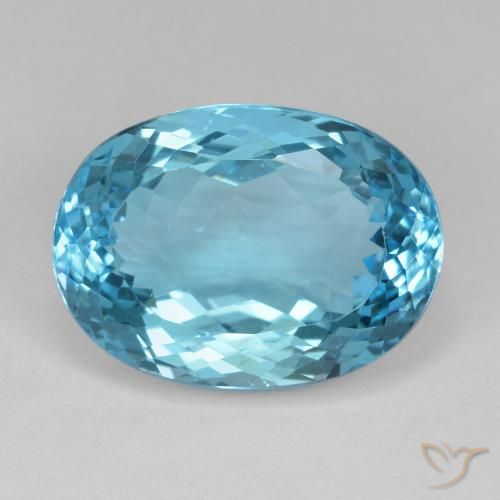 16.59ct Natural Swiss Blue Topaz, Oval, VVS-VS