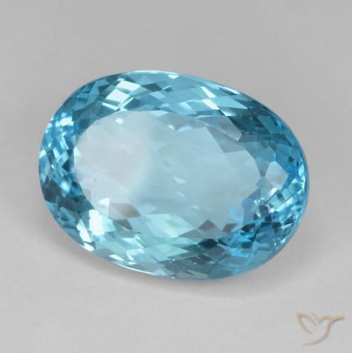 16.59 ct Blue Topaz Stone, Natural Topaz in Oval Facet Shape for Sale
