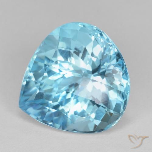 18.11ct Natural Swiss Blue Topaz, Pear Shape, VVS-VS