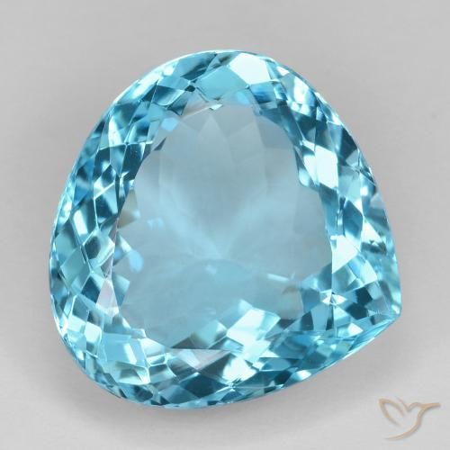 19.02 ct Blue Topaz Stone, Natural Topaz in Pear Facet Shape for Sale