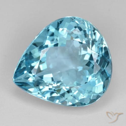 21.31ct Natural Swiss Blue Topaz, Pear Shape, VVS-VS