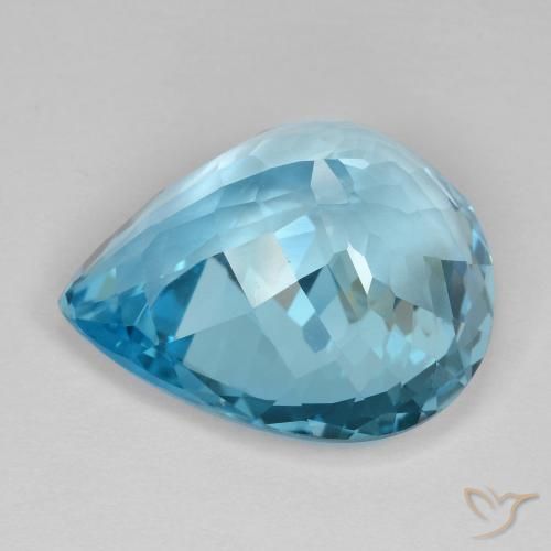 Topaz Gemstone in 19 x 17.1 mm Size for Sale, Topaz Stone in Swiss Blue Color