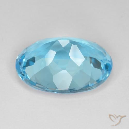 Topaz Gemstone in 19.1 x 13.9 mm Size for Sale, Topaz Stone in Swiss Blue Color