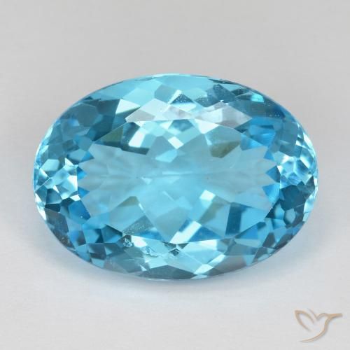 19.31ct Natural Swiss Blue Topaz, Oval, VS