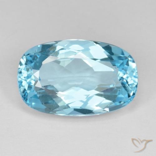 12.60ct Natural Swiss Blue Topaz, Cushion, VVS