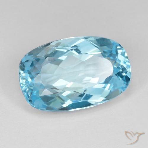 12.60 ct Blue Topaz Stone, Natural Topaz in Cushion-Cut Shape for Sale