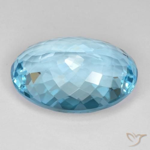 Topaz Gemstone in 21.7 x 15.6 mm Size for Sale, Topaz Stone in Swiss Blue Color