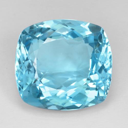 25.44 ct Blue Topaz Gemstone, Topaz Gem in Cushion-Cut Shape for Sale.