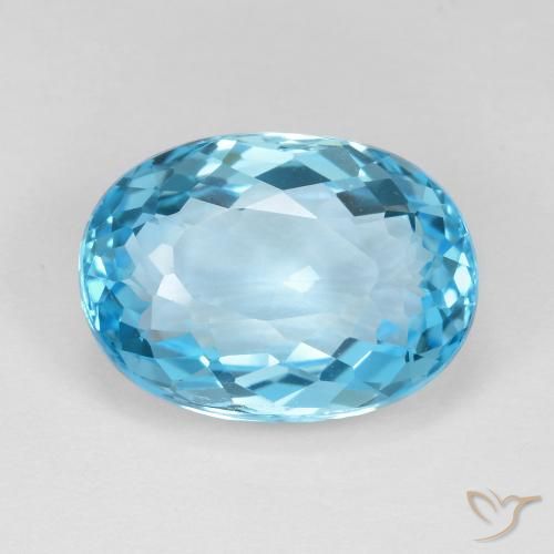 13.36ct Natural Swiss Blue Topaz, Oval, VVS