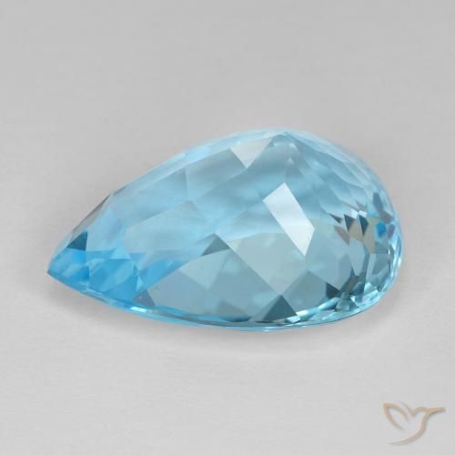 Topaz Gemstone in 19.6 x 13.5 mm Size for Sale, Topaz Stone in Swiss Blue Color