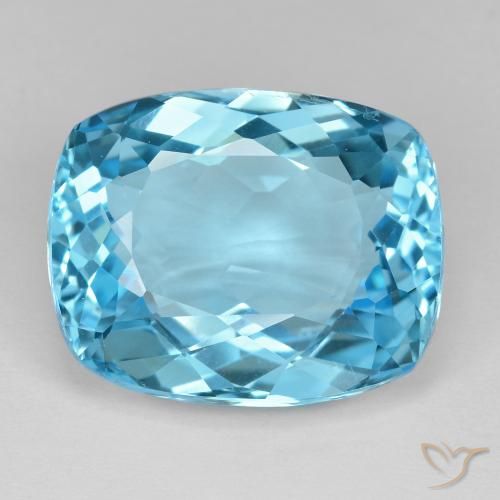 25.26ct Natural Swiss Blue Topaz, Cushion, VVS