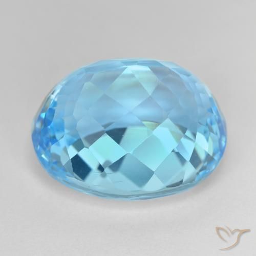 Topaz Gemstone in 18.6 x 15 mm Size for Sale, Topaz Stone in Swiss Blue Color