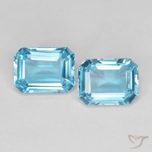 3.66ctw Natural Swiss Blue Topaz, Emerald Cut, VVS-VS