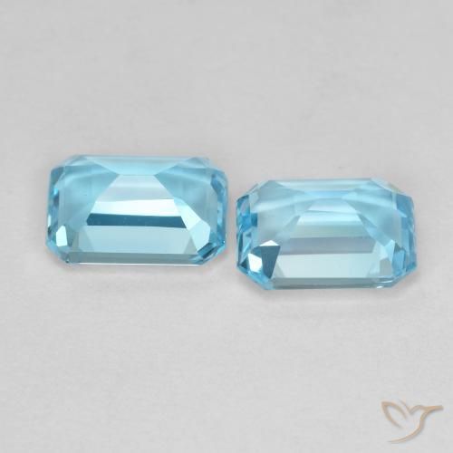 Topaz Gemstones in 8 x 6 mm (calibrated) Size for Sale, Topaz Stones in Swiss Blue Color