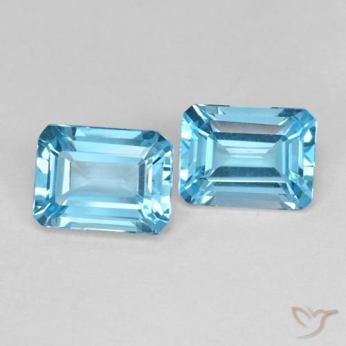3.86ctw Natural Swiss Blue Topaz, Emerald Cut, VVS-VS
