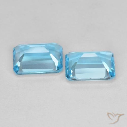 Topaz Gemstones in 8 x 6 mm (calibrated) Size for Sale, Topaz Stones in Swiss Blue Color