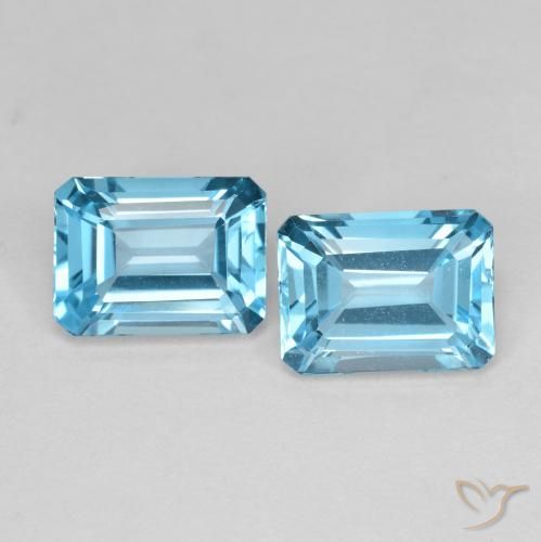 3.93ctw Natural Swiss Blue Topaz, Emerald Cut, VS