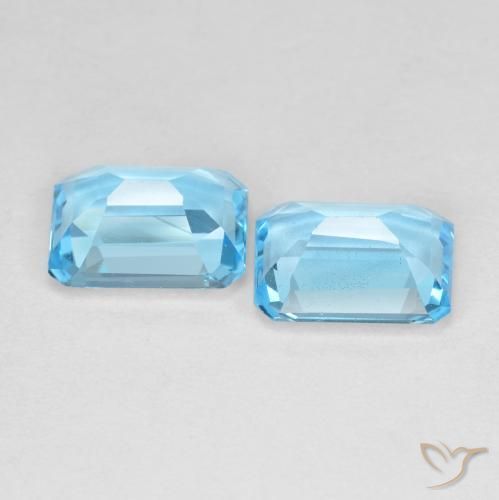 Topaz Gemstones in 8 x 6 mm (calibrated) Size for Sale, Topaz Stones in Swiss Blue Color