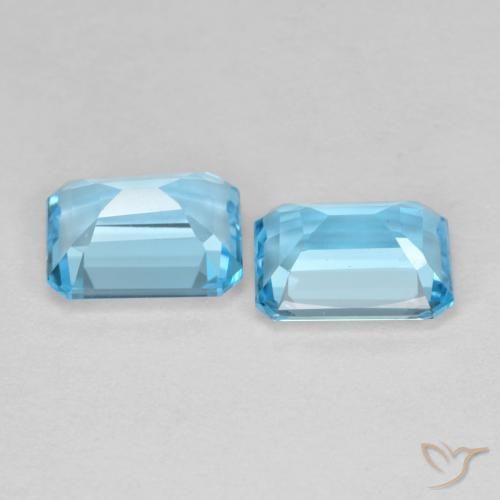 Topaz Gemstones in 8 x 6 mm (calibrated) Size for Sale, Topaz Stones in Swiss Blue Color