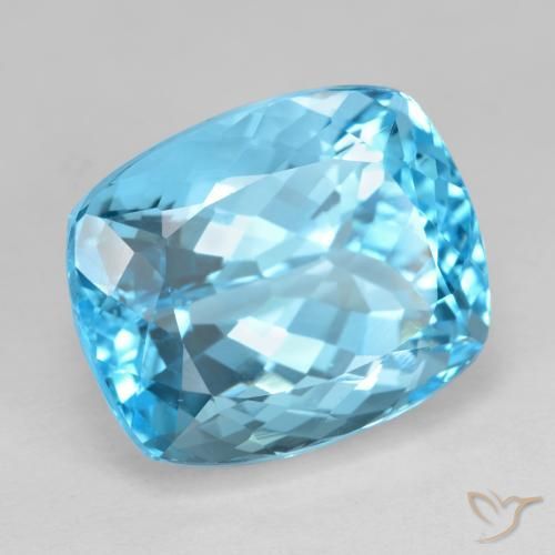 Best Swiss Blue Topaz for a Cushion Cut Ring | Large Size, AAA Color
