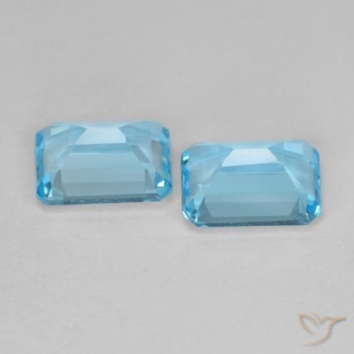 Topaz Gemstones in 8 x 6 mm (calibrated) Size for Sale, Topaz Stones in Swiss Blue Color
