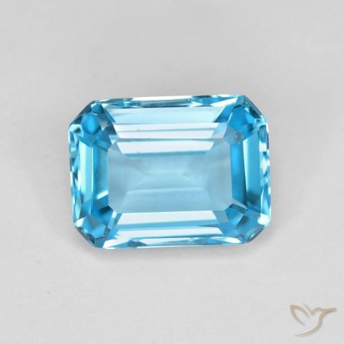 2.04ct Natural Swiss Blue Topaz, Emerald Cut, VVS