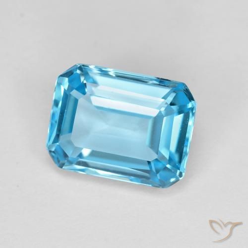 2.04 ct Blue Topaz Stone, Natural Topaz in Octagon Step Cut Shape for Sale