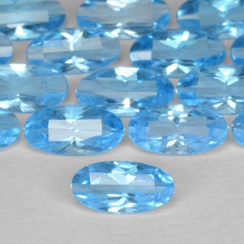 1 Pc Ctw Oval Facettiert Swiss Blue Topas