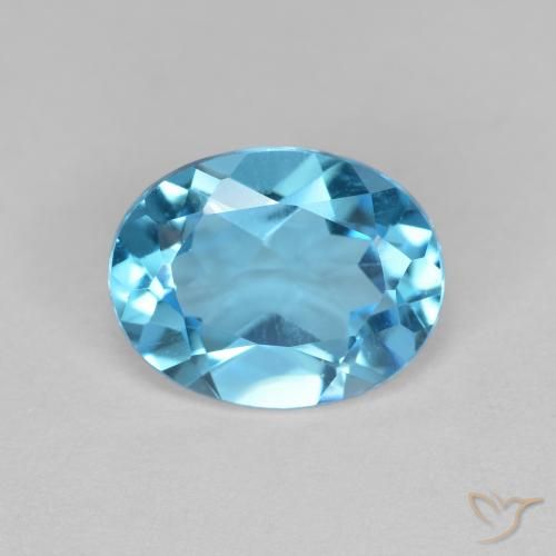2.15ct Natural Swiss Blue Topaz, Oval, VVS-VS