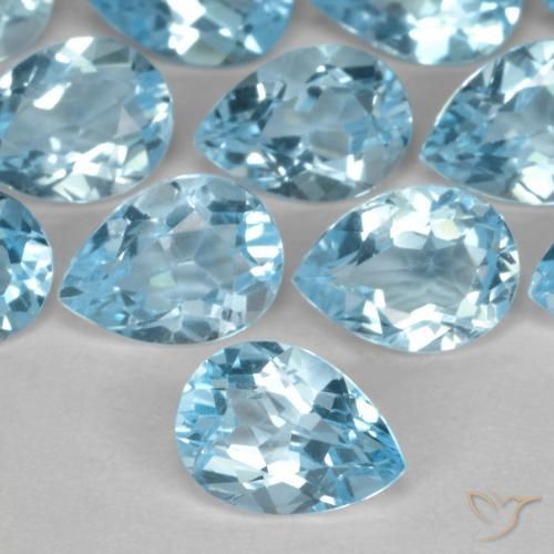 0.76ct Natural Swiss Blue Topaz, Pear Shape, VVS-VS