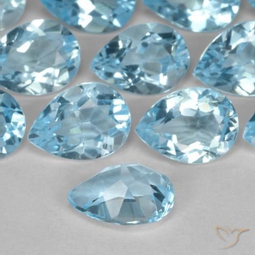 Topaz Gemstones in 7 x 5 mm (calibrated) Size for Sale, Topaz Stones in Swiss Blue Color